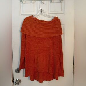 Women’s Orange Habitat Cowl Neck Sweater Size Large
